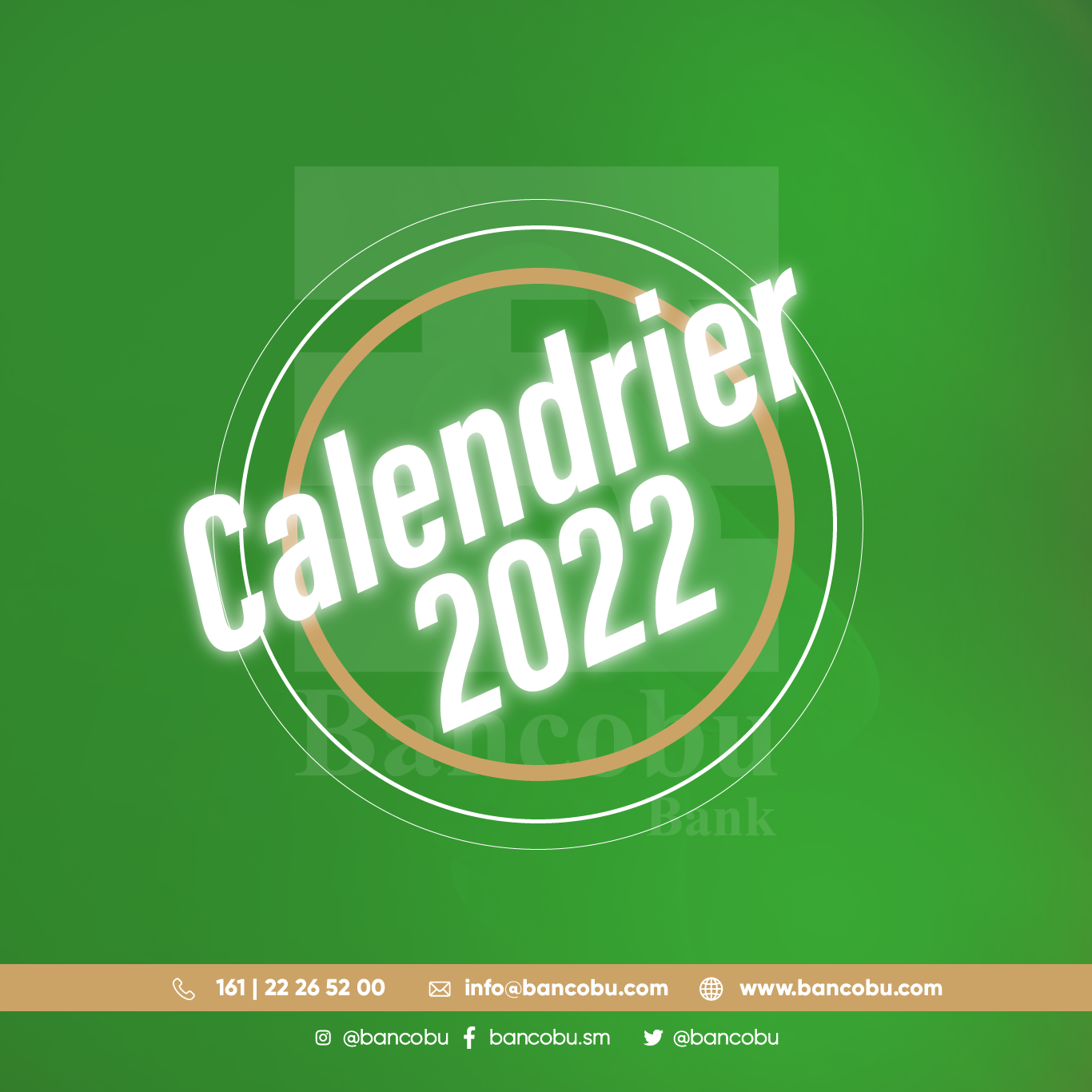 Calendrier de la BANCOBU 2022